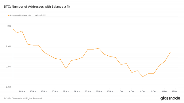 Киты снова накапливают BTC, но $110 000 не так уж достижим