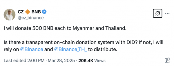 Чжао обещает BNB для Таиланда, Мьянма