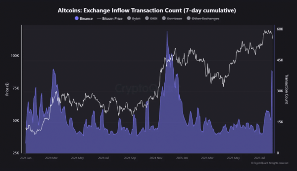 
                    Приток альткоинов на криптобиржу Binance достиг 18-месячного максимума                
