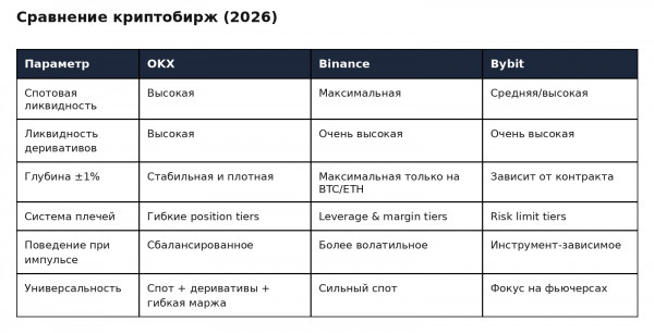 Где выгодно торговать криптовалютой в 2026 году. Сравнение площадок
