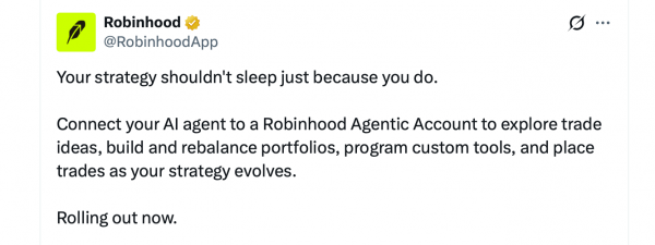 Robinhood запускает торговую систему с искусственным интеллектом для 27 миллионов клиентов; в ближайших планах — опционы и криптовалюта Robinhood запускает торговую систему с искусственным интеллектом для 27 миллионов клиентов; в ближайших планах — опционы и криптовалюта